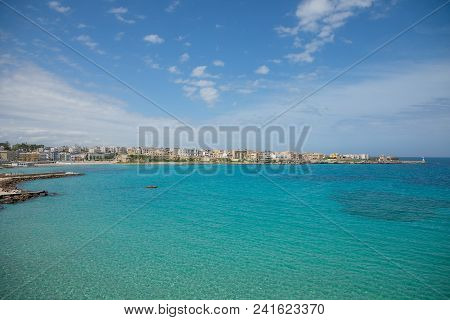 View Of Small Town Otranto From Aragonese Castle, Province Of Lecce In The Salento Peninsula, Italy