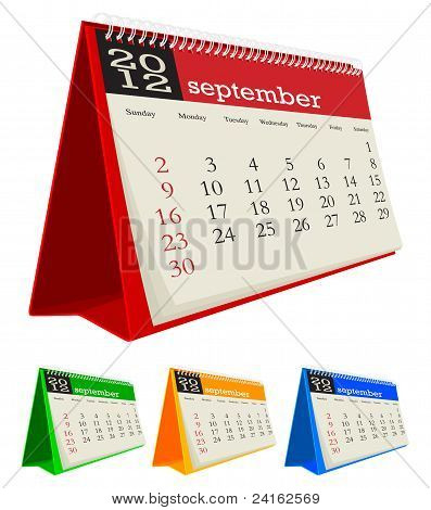 september 2012 desk calendar
