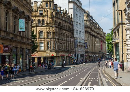 City Centre Of Manchester During Nice Sunny Day