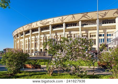 Moscow - May 21, 2018: Beautiful Scenic View Of Luzhniki Stadium In Summer. Luzhniki Stadium Has Bee
