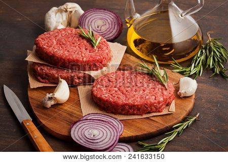 Homemade Raw Organic Minced Beef Meat Steak