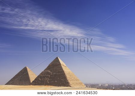 Great Pyramids Of Giza In Cairo, Egypt