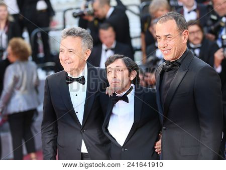 Francesco Acquaroli,  Marcello Fonte, Matteo Garrone  attend Closing Ceremony during the 71st  Cannes Film Festival at Palais des Festivals on May 19, 2018 in Cannes, France. 