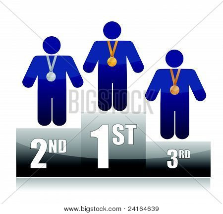 Icons auf Podium Illustration design
