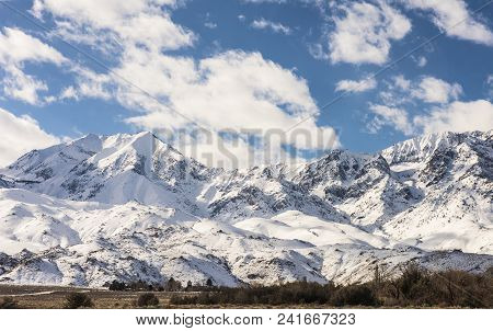 View Of The Sierras In Winter From Highway 395