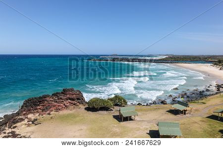 View Of Duranbah Beach And The Mouth Of The Tweed River From Point Danger. Duranbah Beach Has Some O