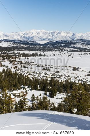 Overlooking Mammoth Lakes, California, January 2017, A Record Snow-fall Year