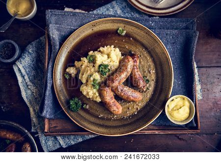 Grilled sausages food photography recipe idea