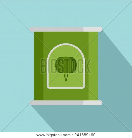 Spinach Tin Icon. Flat Illustration Of Spinach Tin Vector Icon For Web Design