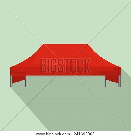 Red Tent Icon. Flat Illustration Of Red Tent Vector Icon For Web Design