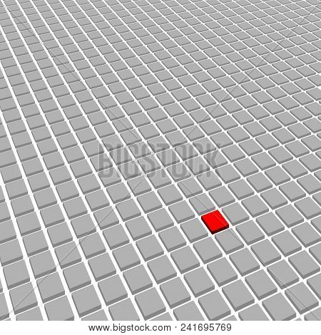 Mosaic Abstract Technology Background, One Of Them Is Red