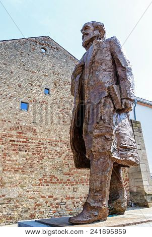 Trier, Germany-may 15, 2018: A Huge Memorial (the Gift From China On The Occasion Of The 200th Birth