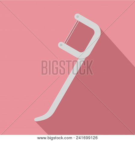White Toothpick Floss Icon. Flat Illustration Of White Toothpick Floss Vector Icon For Web Design