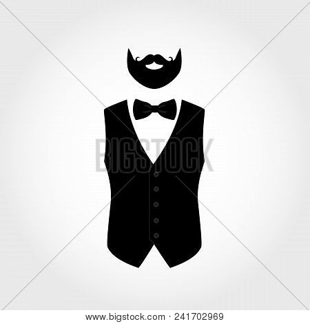 Suit Icon Isolated On White Background. Gentleman Icon. Vector Illustration