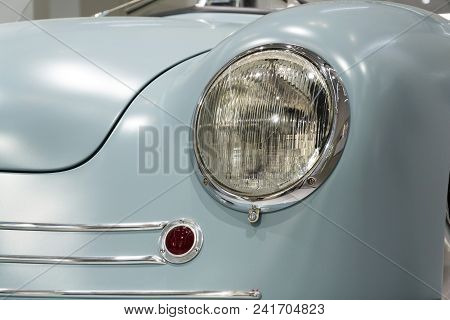 Berlin, Germany - April 15 2018: Porsche 356 Nr. 1 Roadster Replica Standing At Volkswagen Group For