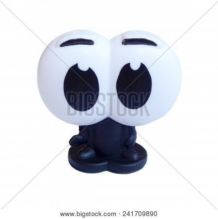 Eyes Emoji Figurine Isolated On White Background