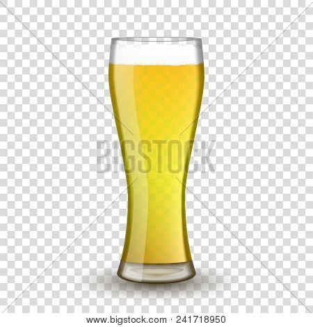 Glass Of Beer Isolated On Transparent Background.vector Illustration