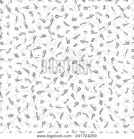 Vector Seamless Pattern With Painted Letters Of The Alphabet.can Be Used For Textile, Wallpaper And 