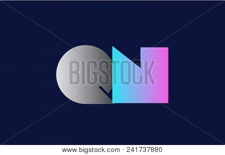 Initial Alphabet Letter Qn Q N Logo Combination In Pink Blue And Grey Colors Suitable For Business A