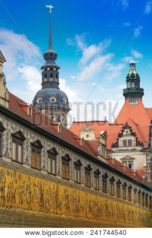 Procession of Princes mural in Stallhof outdoor of Dresdenn Germany