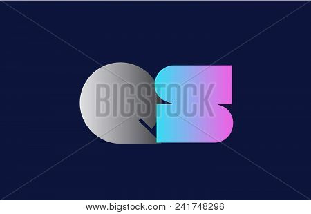 Initial Alphabet Letter Qs Q S Logo Combination In Pink Blue And Grey Colors Suitable For Business A