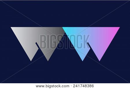 Initial Alphabet Letter Ww W W Logo Combination In Pink Blue And Grey Colors Suitable For Business A