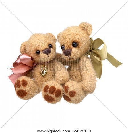 Teddy bear in classico stile vintage isolato on white background
