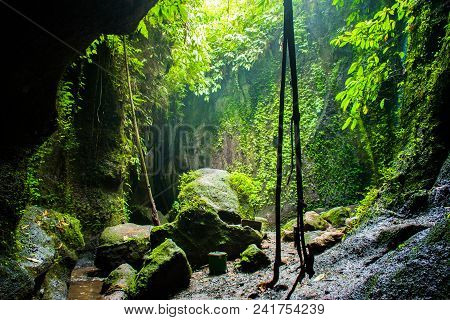 Secret Beautiful Tukad Waterfall In Canyon, Bali, Indonesia