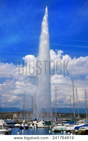 Geneva Geneve lake water Jet D'eau Switzerland Swiss Leman