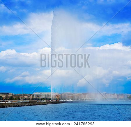 Geneva Geneve lake water Jet D'eau Switzerland Swiss Leman