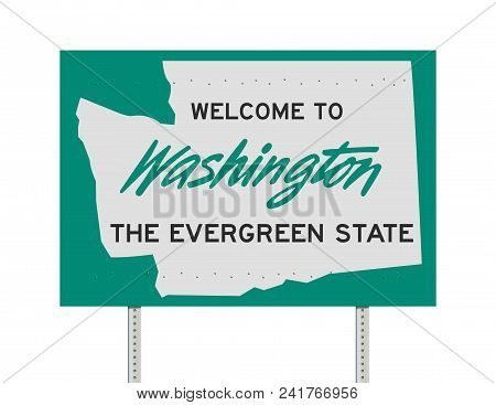 Vector Illustration Of The Welcome To Washington 