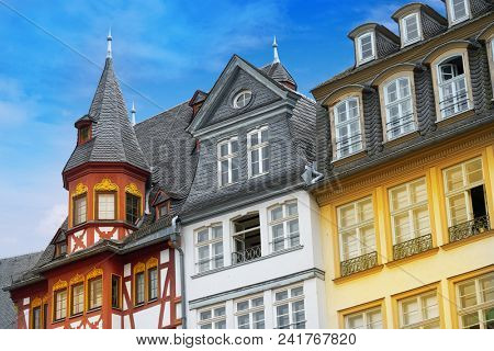 Frankfurt Romerberg square Old city historic center in Germany