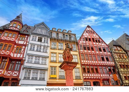 Frankfurt Romerberg square Old city historic center in Germany