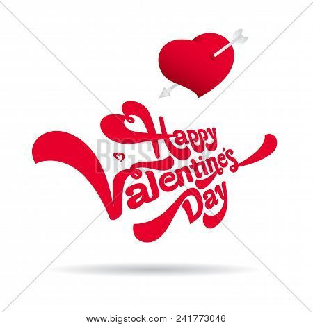 Happy Valentines Day Lettering Logo Design. Gift For Lovers