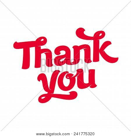 Thank You Card Vector Image. Simple Words Of Gratitude