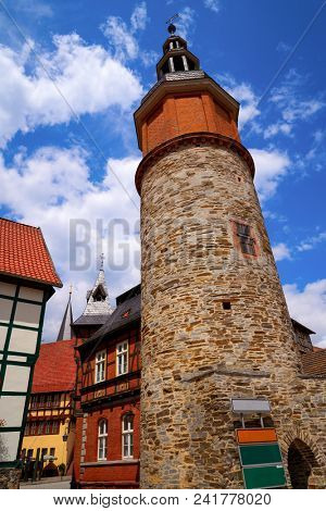 Saiger old tower in Stolberg at Harz Germany