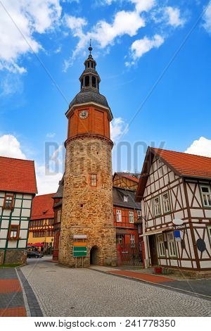 Saiger old tower in Stolberg at Harz Germany