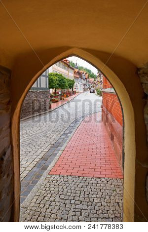 Stolberg arch corridor in Harz mountains of Germany