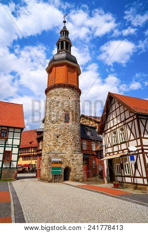 Saiger old tower in Stolberg at Harz Germany