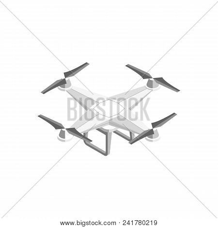 Quadcopter Technology Control Isometric View On A White Background Professional Electronic Device Fo