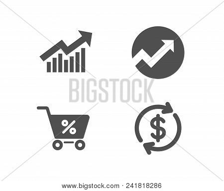 Set Of Audit, Demand Curve And Special Offer Icons. Usd Exchange Sign. Arrow Graph, Statistical Repo