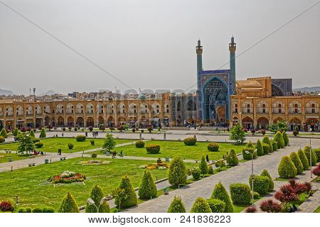 Aerial View Of The Imam Square From The Ali Qapu Palace In Isfahan Iran.