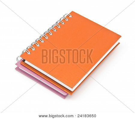 링 바인더 책 또는 갈색 노트북의 스택