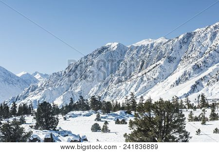 View Of The Sierras In Winter From Highway 395