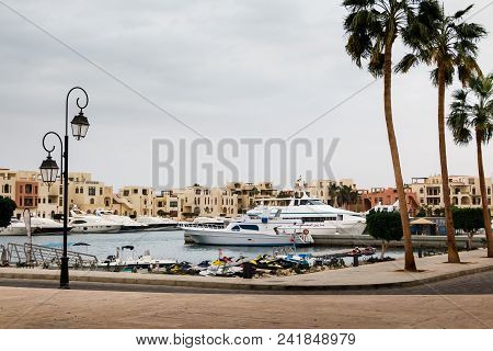 Aqaba, Jordan - December 24, 2017: Modern Marine Full Of Beautiful Yachts In Aqaba City In Tala Bay 
