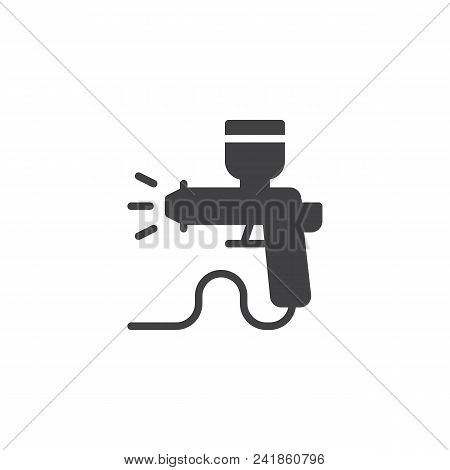 Paint Spray Gun Vector Icon. Filled Flat Sign For Mobile Concept And Web Design. Airbrush Car Paint 