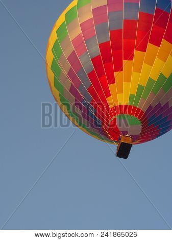 Multi Color And Colorful Balloon With A Blue Sky , Travel In The River City Of Vang Viang City, Laos