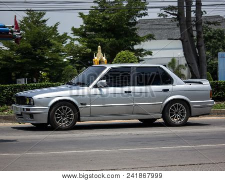 Chiang Mai, Thailand - May 10 2018: Private Car, Bmw 318i. On Road No.1001, 8 Km From Chiangmai City