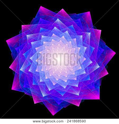 Cabbalistic Star. Rotation Of Polygons. 3d Surreal Illustration. Sacred Geometry. Mysterious Psyched