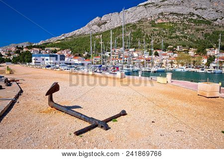 Baska Voda Waterfront Sailing Destination In Makarska Riviera, Dalmatia Region Of Croatia